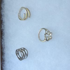 Sterling silver rings with open spacing